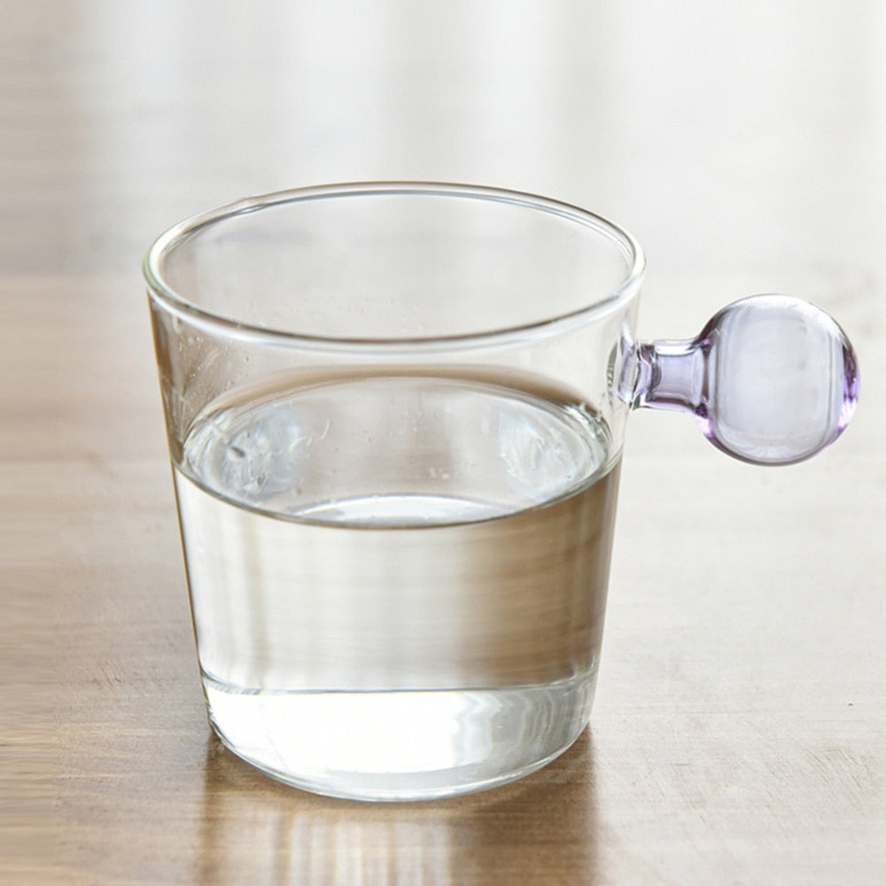 Colored Glass Knob Water Cup