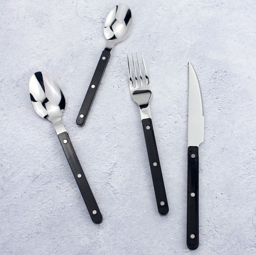 4 Set ABS Handle Stainless Steel Flatware