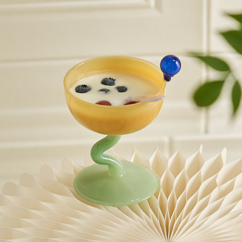 Opaque Candy Wavy Stem Cocktail Glass