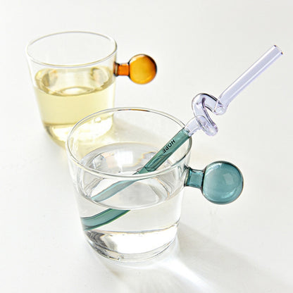 Colored Glass Knob Water Cup