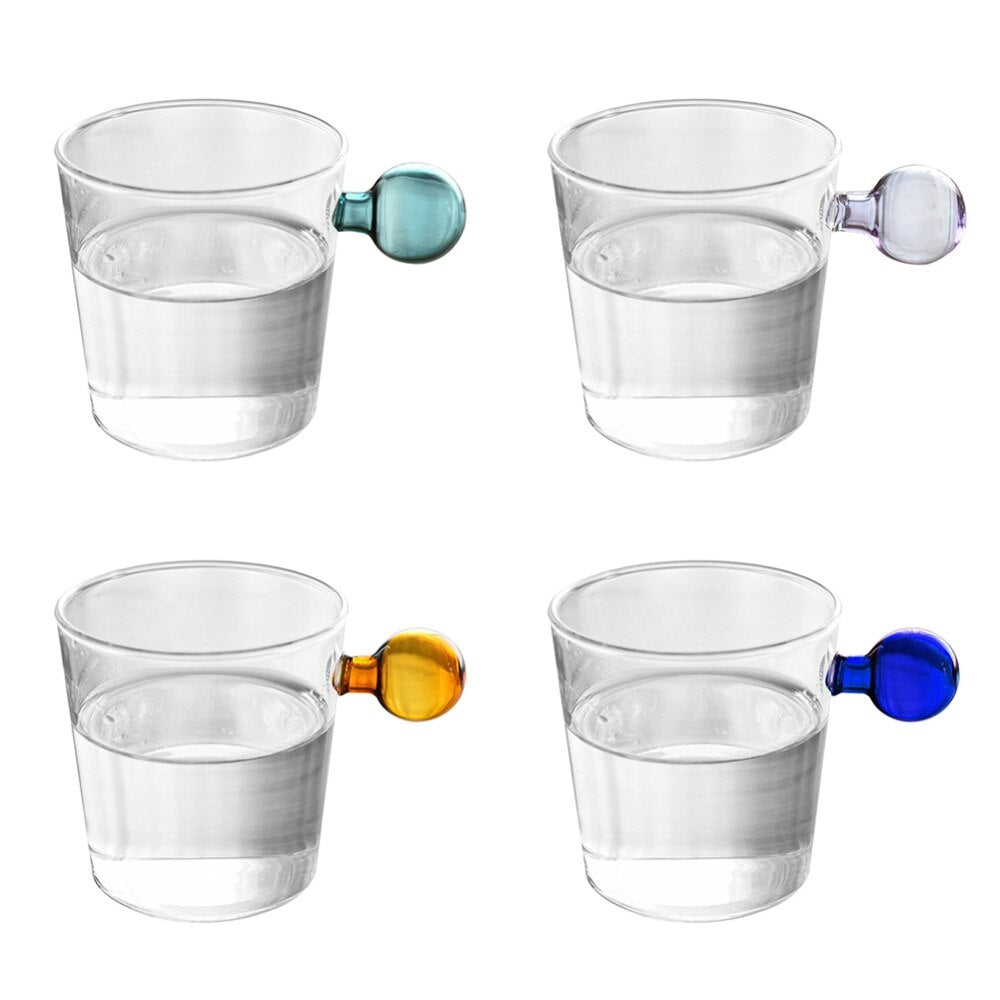 Colored Glass Knob Water Cup