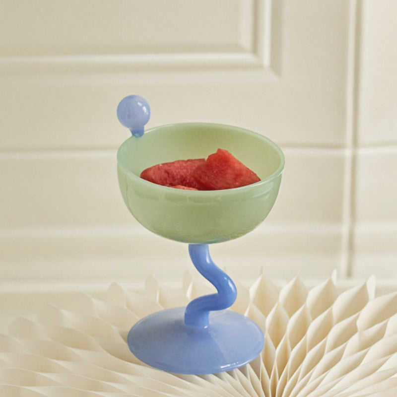 Opaque Candy Wavy Stem Cocktail Glass